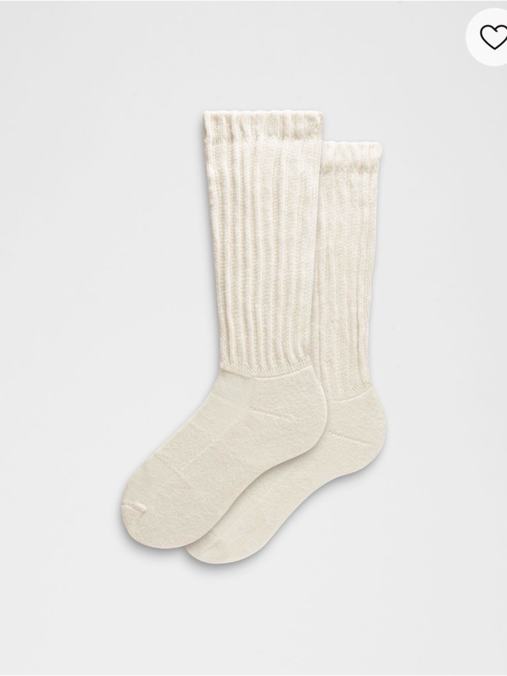 NWOT Lululemon Unisex Light Ivory Slouch Socks - Pack of 1